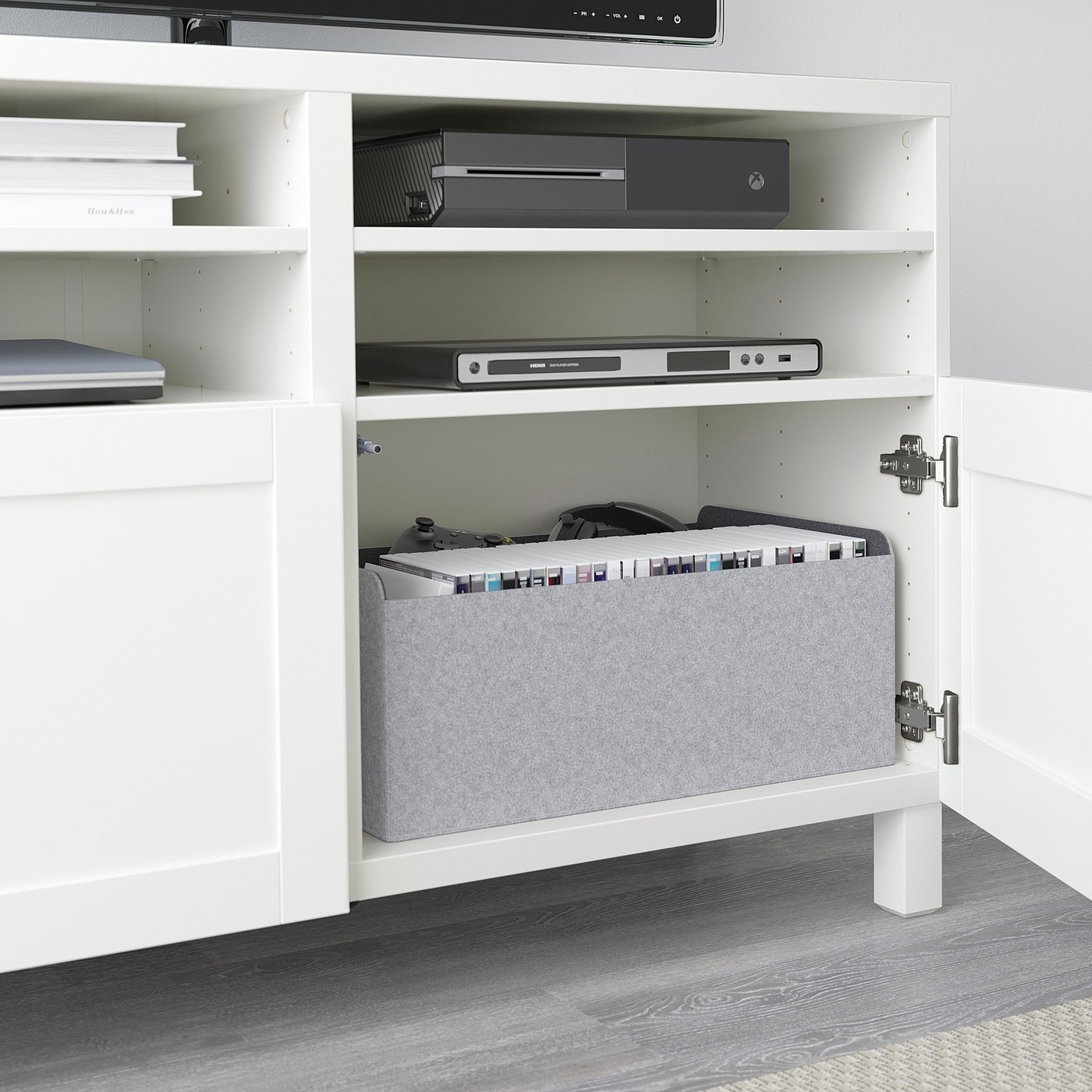 IKEA BESTÅ ベストー　テレビ台 引き出し&扉付き BESTÅ ベストー テレビ台 扉付き, ホワイト/ハンヴィーケン