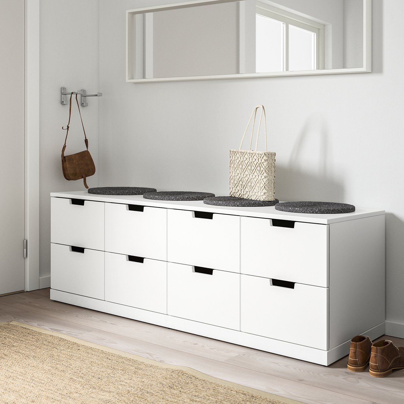 NORDLI ノールドリ チェスト（引き出し×8）, ホワイト, 160x54