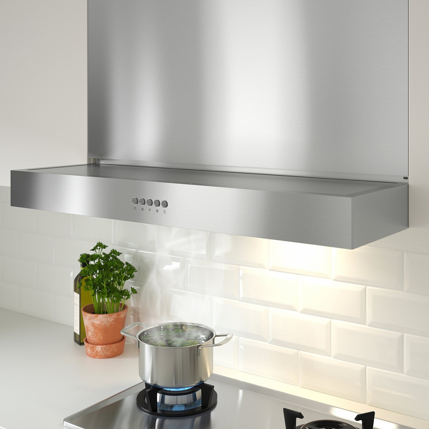 ANPASSA アンパッサ レンジフード, ステンレススチール, 90 cm