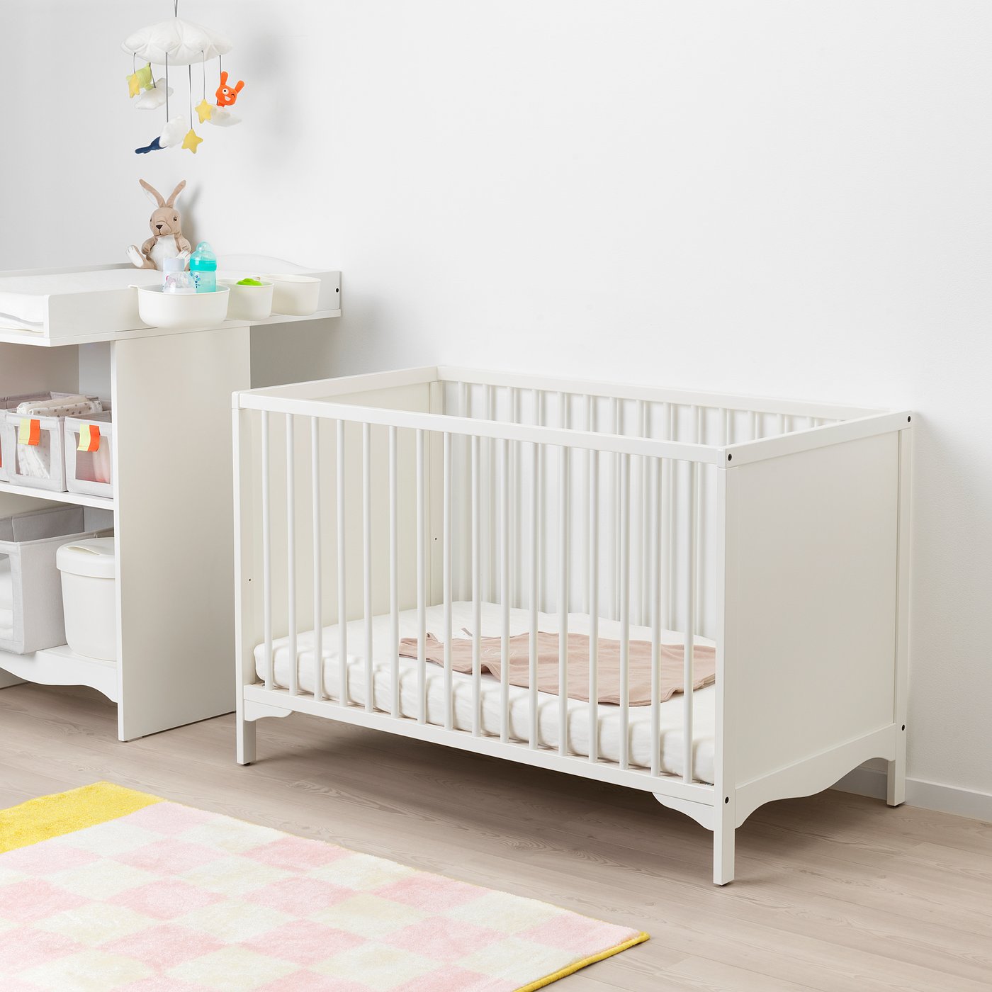 ベビーベッド　イケア　SOLGUL 説明書あり SOLGUL ソルグル ベビーベッド, ホワイト, 60x120 cm - IKEA