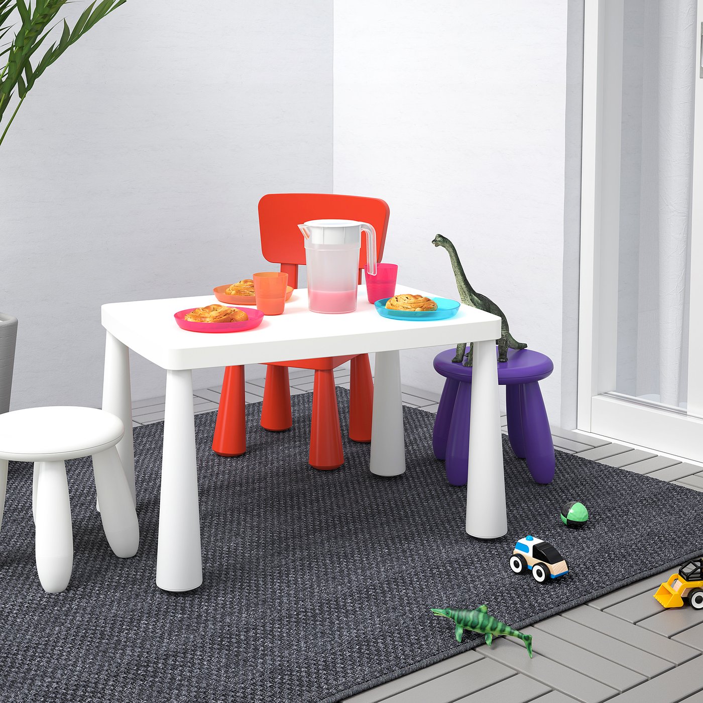 MAMMUT マンムット 子ども用スツール, ホワイト 室内/屋外用