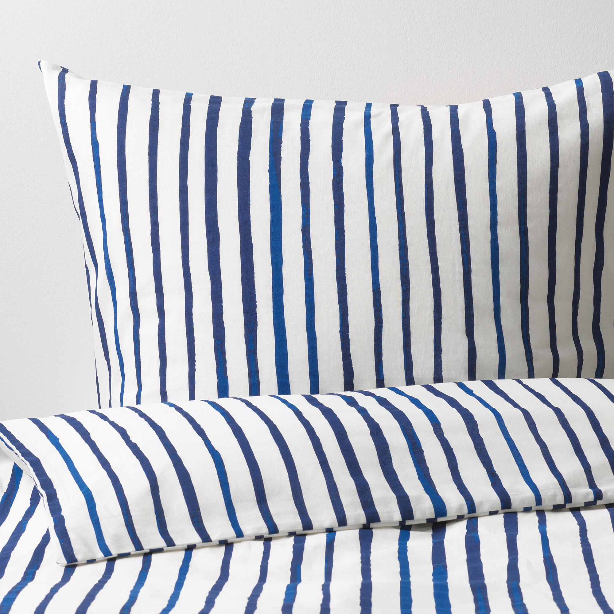 SÅNGLÄRKA Housse de couette et taie - rayé/bleu blanc - IKEA