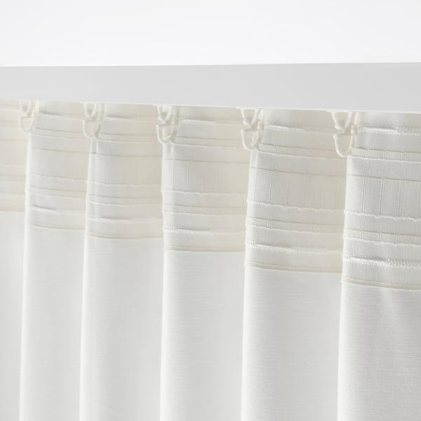 MERETE メレーテ ドレープカーテン 1組, ホワイト/ヘディングテープ付き, 145x250 cm