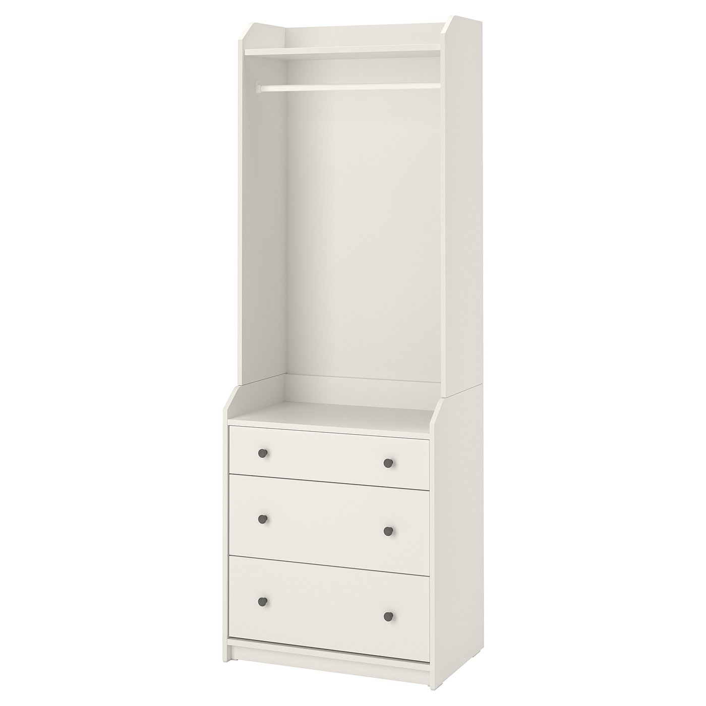 IKEA HAUGA ハウガ チェスト（引き出し×3）ホワイト HAUGA ハウガ チェスト（引き出し×3）棚板付き, ホワイト