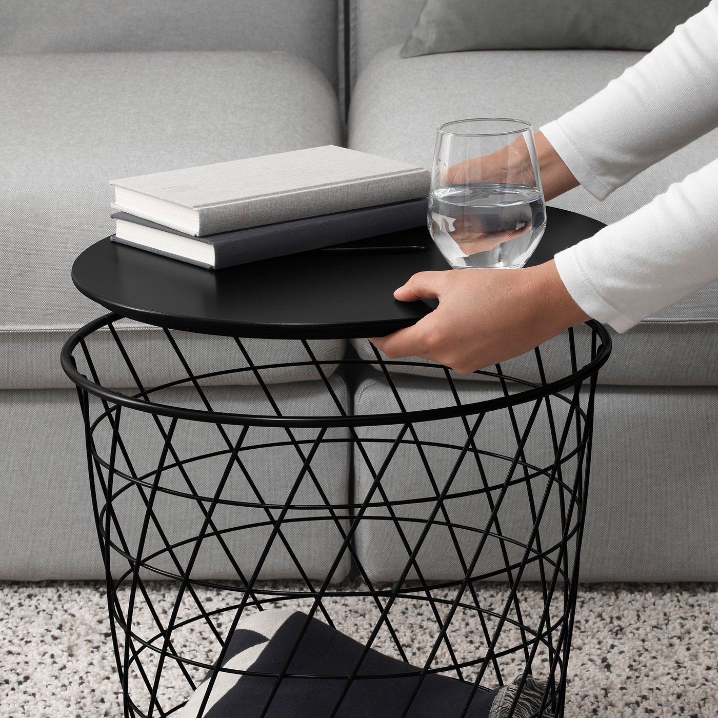 【すすすす】IKEA テーブル KVISTBRO クヴィストブロー リビングテーブル 収納付き