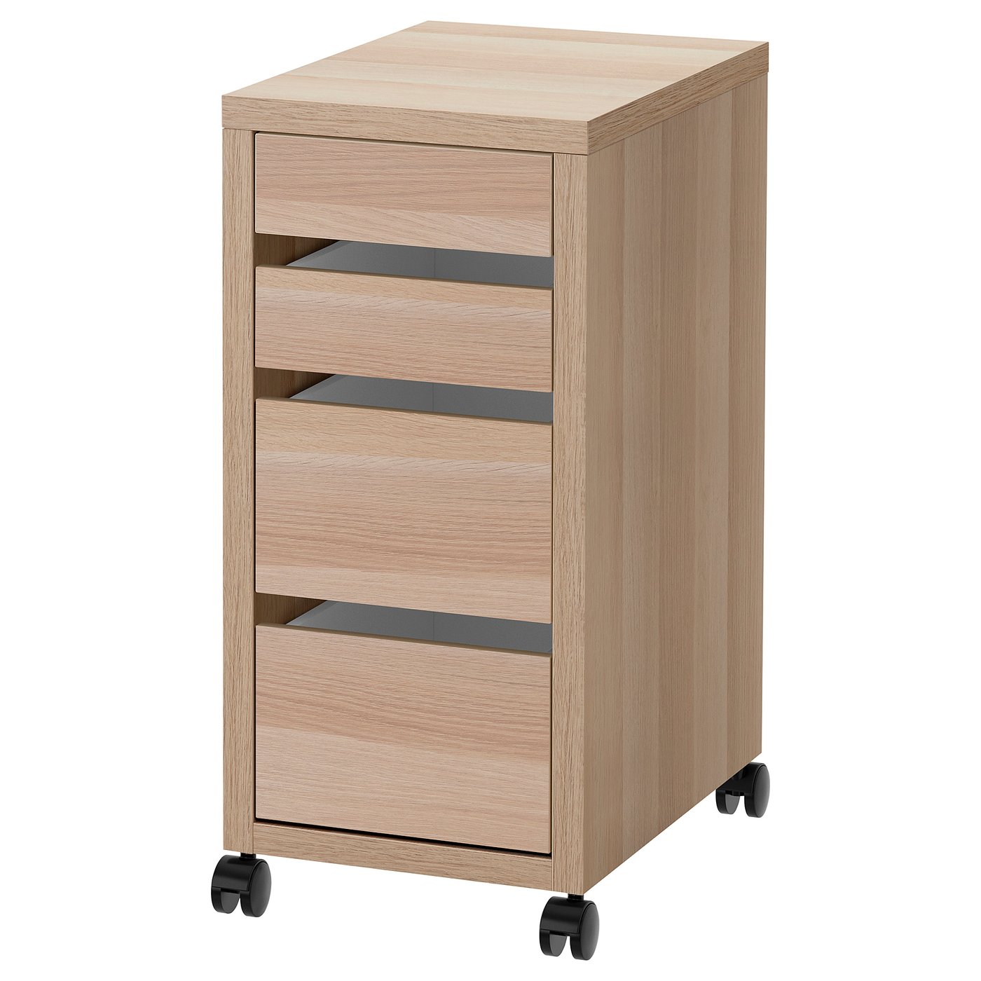 ★お値下げ★【未開封】IKEA MICKE ミッケ オーク調 引き出しユニット MICKE ミッケ 引き出しユニット キャスター付き, ホワイト