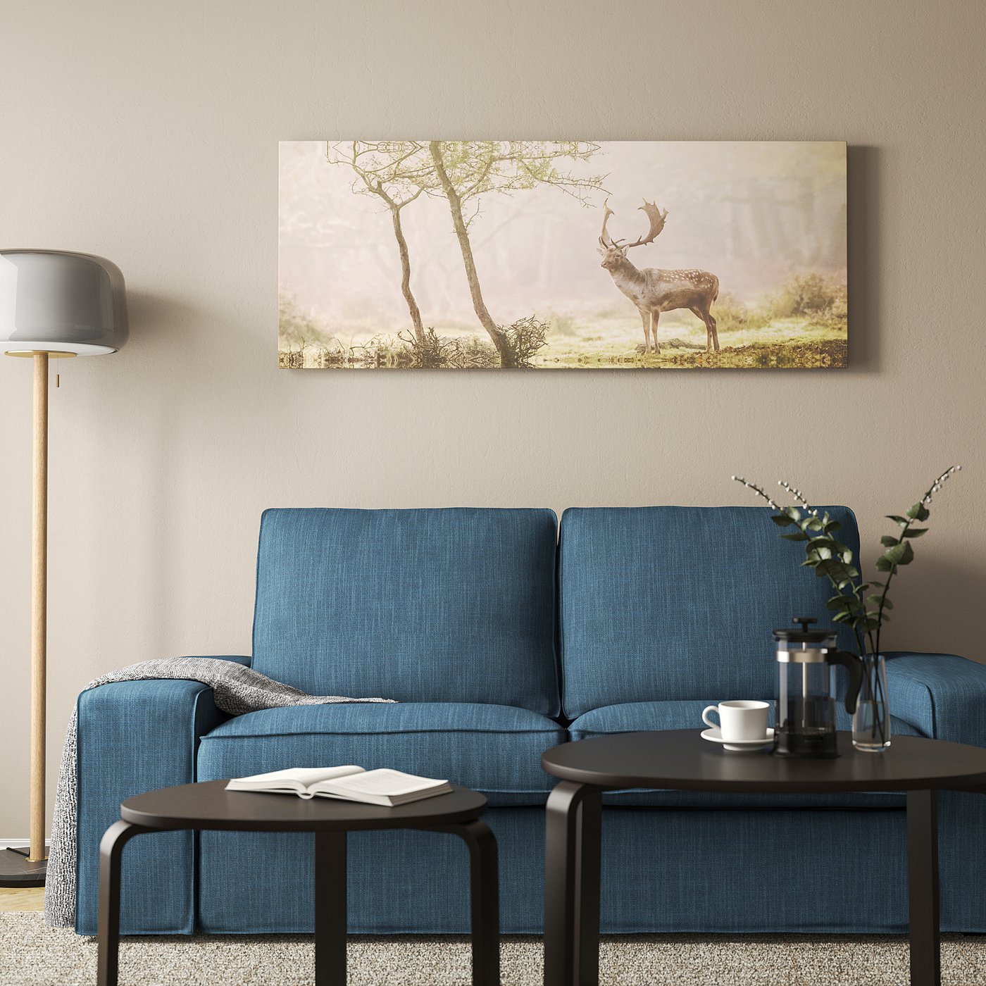 BJÖRKSTA ビョルクスタ アート, 森の中の空き地の鹿, 140x56 cm