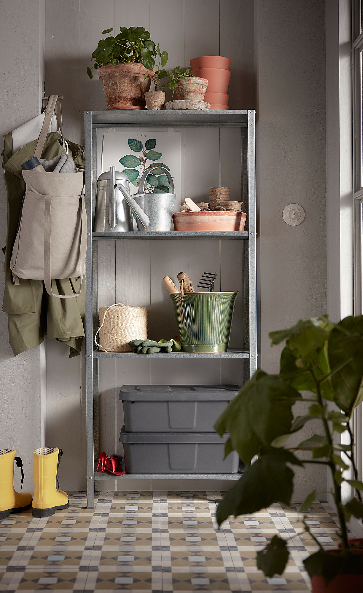 IKEA ヒュッリス HYLLIS ヒュッリス シェルフユニット, 室内/屋外用 亜鉛メッキ