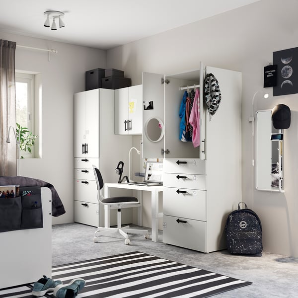 SMÅSTAD Combinaison de rangement blanc/liège IKEA