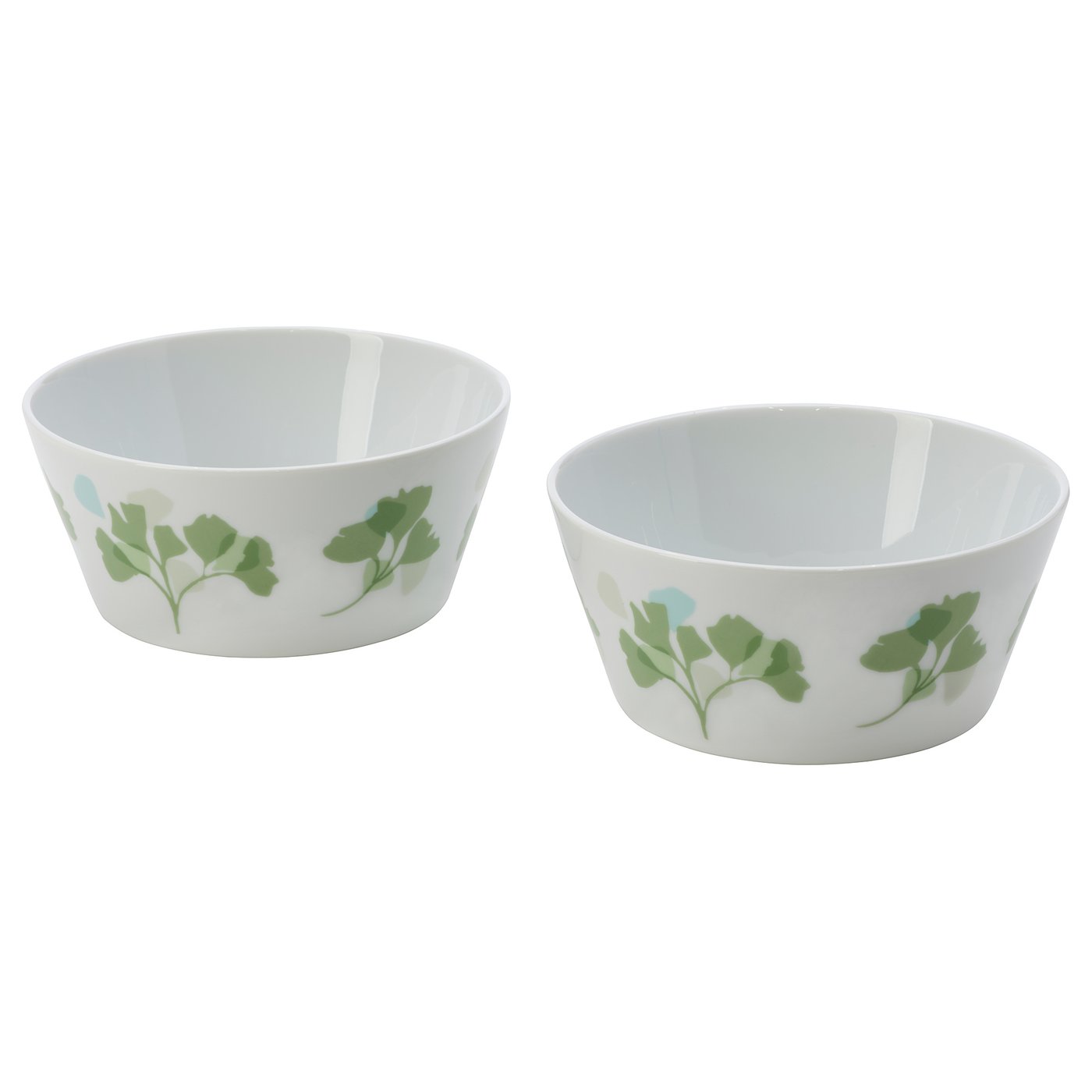 STILENLIG Bowl, leaf patterned white/green, 5" IKEA