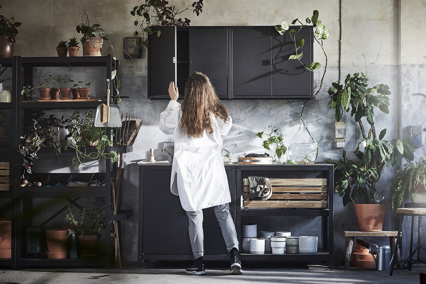 BROR ブロール キャビネット 扉2枚付, ブラック - IKEA BROR ブロール キャビネット 扉2枚付, ブラック - IKEA