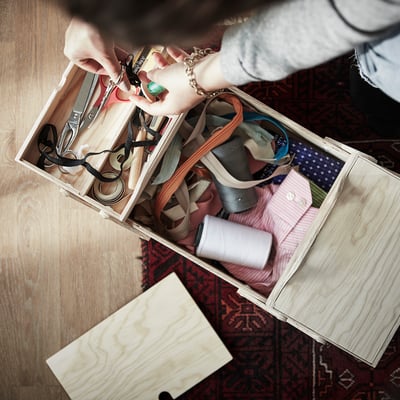 KLÄMMEMACKA منظم مكتب, لون طبيعي خشب رقائقي, ‎35x22 سم‏