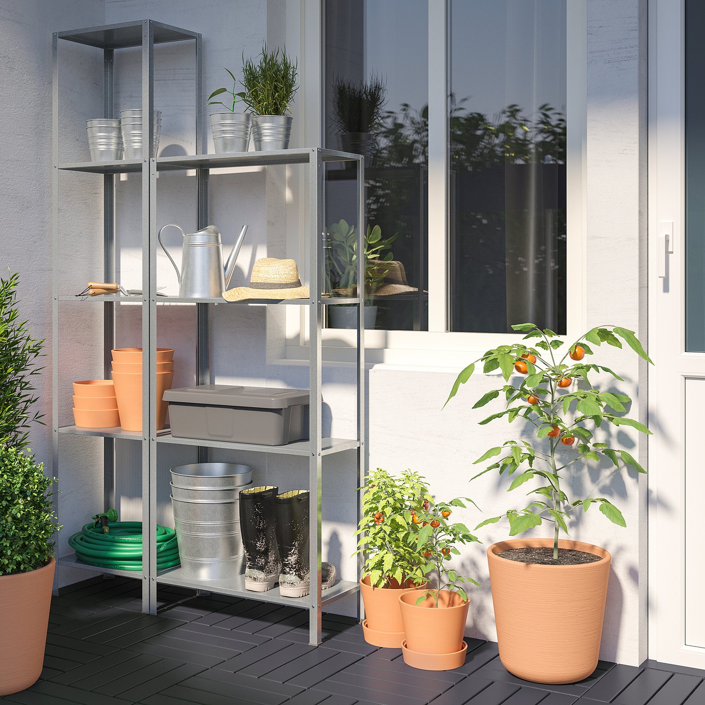 【IKEA】HYLLIS ヒュッリス　シェルフユニット　シルバーラック　2個 HYLLIS ヒュッリス シェルフユニット, 室内/屋外用, 60x27x74 cm