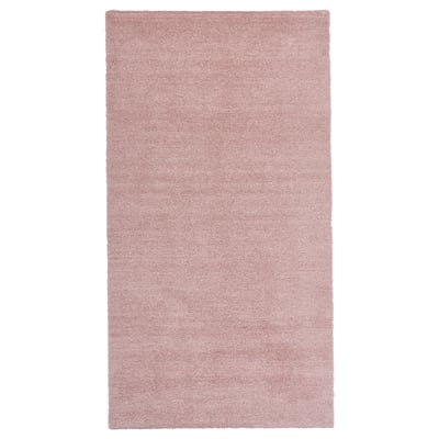 KNARDRUP rug, pale pink, soft & thick, rectangular, solid colour.