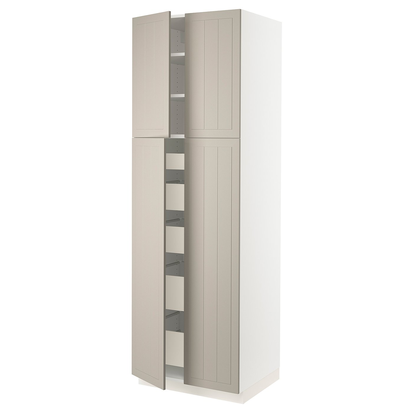 SEKTION High w 4 doors/5 drawers white/Stensund beige IKEA