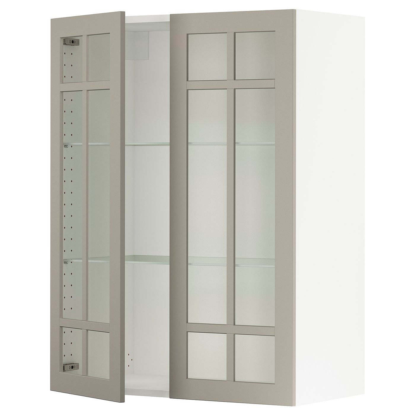 SEKTION Armoire murale 2 portes vitrées blanc/Stensund beige IKEA