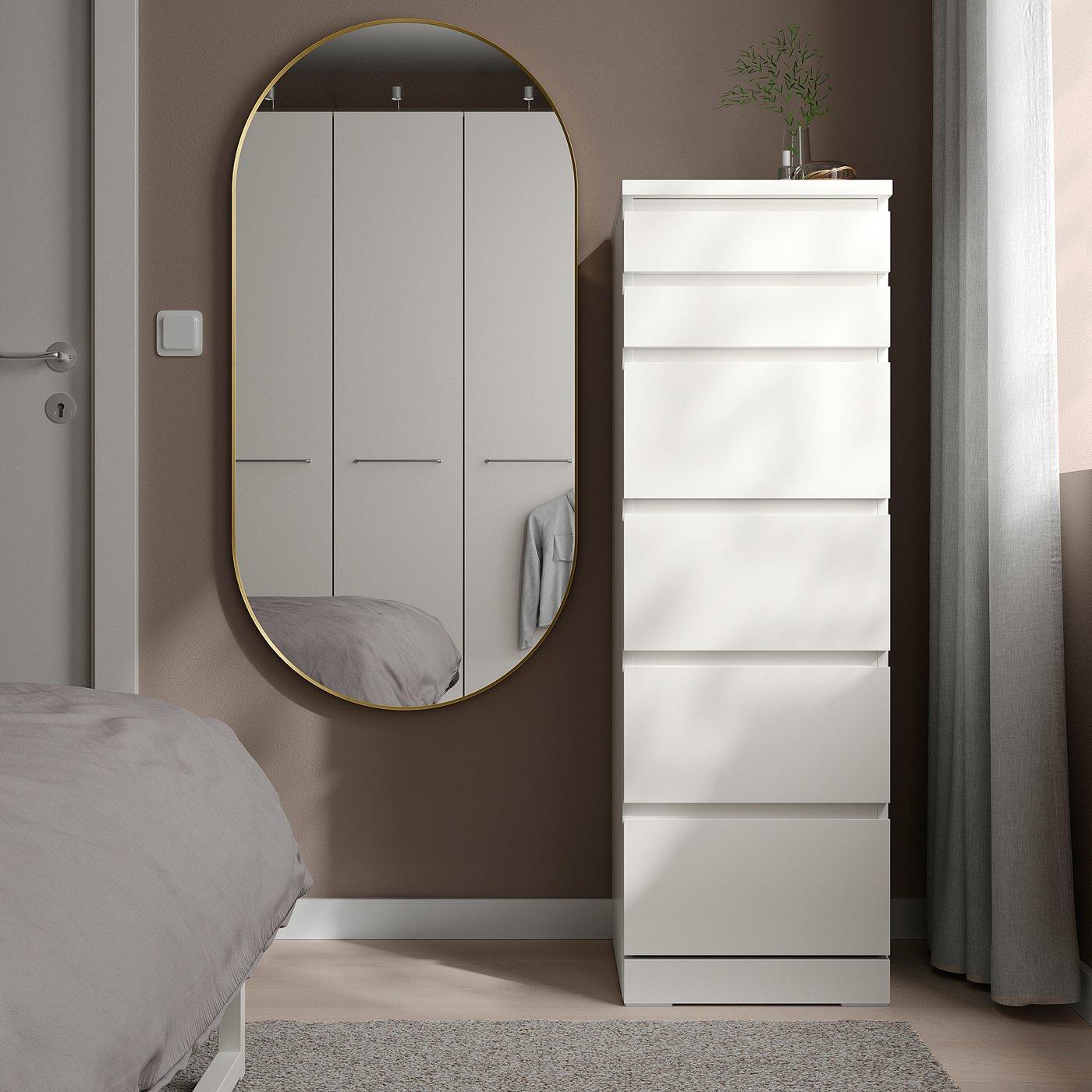 LINDBYN リンドビーン ミラー, ゴールドカラー, 60x120 cm - IKEA