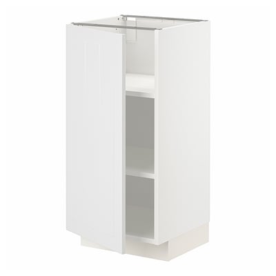 METOD メトード ベースキャビネット 棚板付き, ホワイト/ステーンスンド ホワイト, 40x41x80 cm