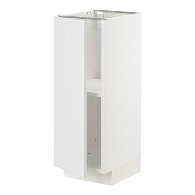 METOD メトード ベースキャビネット 棚板付き, ホワイト/ステーンスンド ホワイト, 30x41x80 cm