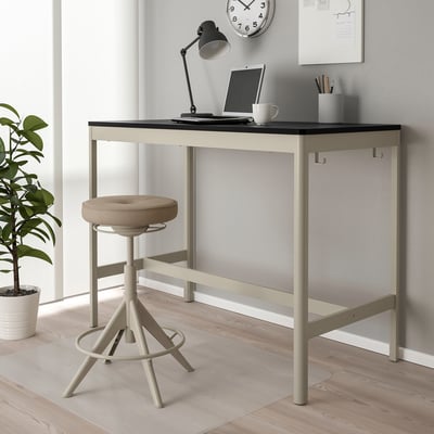 IDÅSEN طاولة, أسود/بيج, 140x70x105 سم