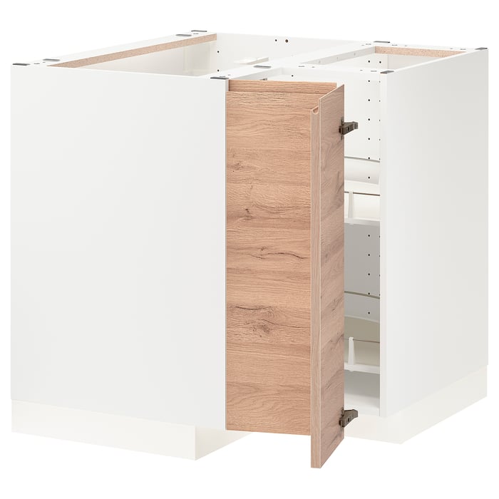 METOD Abjesq+carrusel - blanco/Voxtorp efecto roble - IKEA