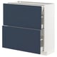 METOD kitchen unit, blue axstad drawers, white frame. Slow-close drawers, 25 year guarantee.