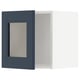 METOD wall cabinet with blue axstad glass door. Sleek, rectangular shape with metallic handle.