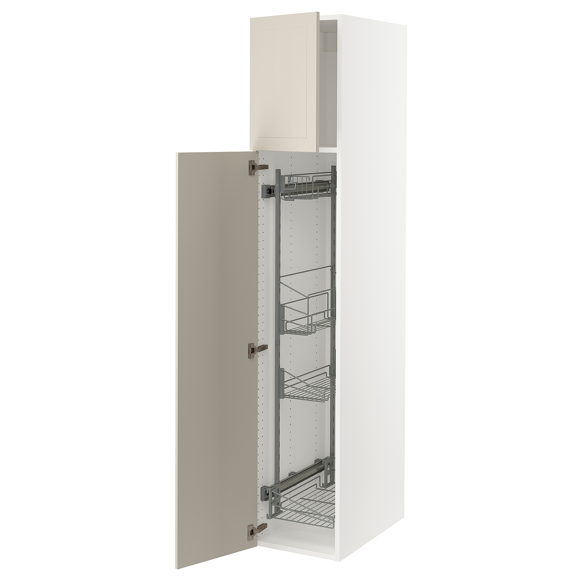 SEKTION Armoire haute+rangement coulissant blanc/Stensund beige IKEA