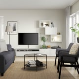 SINDVIK باب زجاج, أبيض/زجاج شفاف, ‎60x38 سم‏