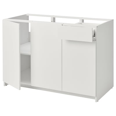 KNOXHULT クノックスフルト ベースキャビネット 扉/引き出し付き, ホワイト, 120 cm