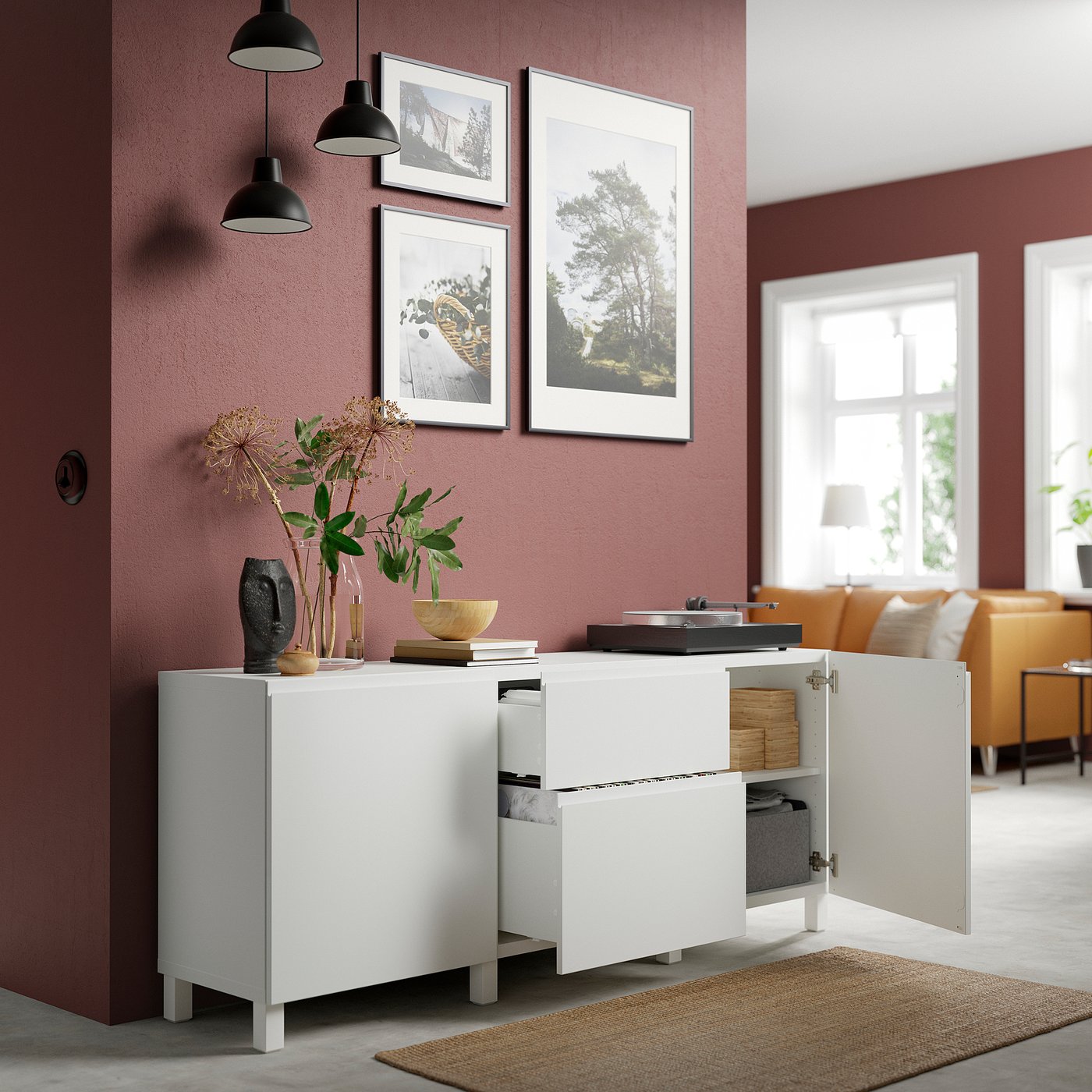 IKEA ベストー 収納コンビネーション ホワイト BESTÅ ベストー 収納コンビネーション 引き出し付, ホワイト