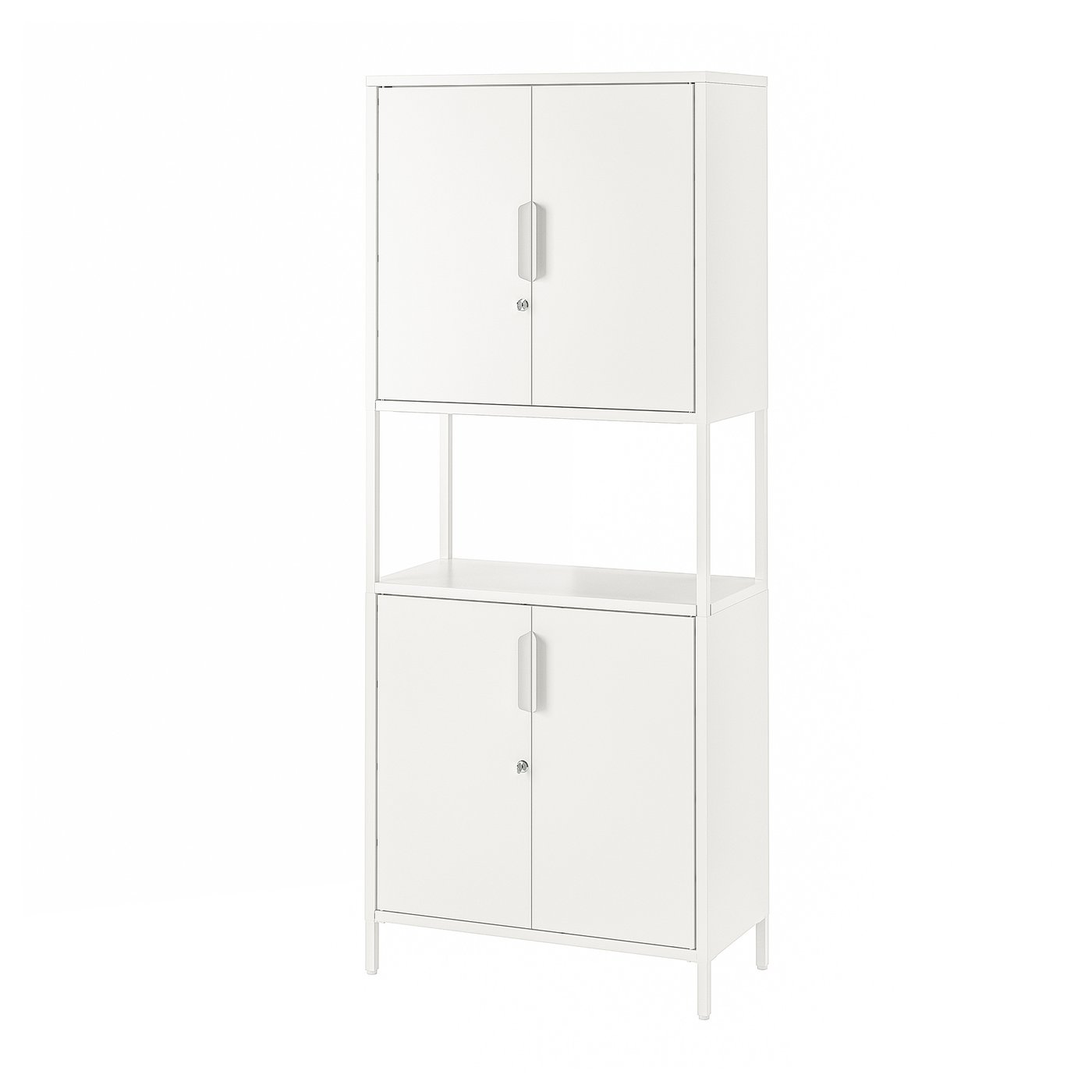 IKEA（イケア）　キャビネット　鍵付き　スチール　ホワイト　収納庫 KNOXHULT クノックスフルト ベースキャビネット扉付き, ホワイト