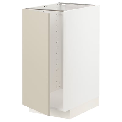 METOD เมท็อด ตู้ตั้งซิงก์/ถังขยะ, ขาว/ฮาฟสตอร์ป เบจ, 40x60x80 ซม.