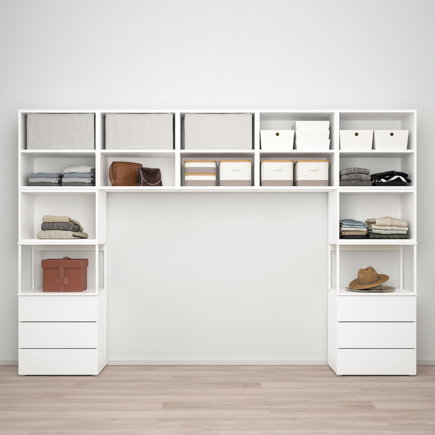 IKEA PLATSA プラッツァ クローゼット　右側のみ PLATSA プラッツァ ワードローブ 扉4枚付, ホワイト/フォッネス