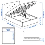 IDANÄS מיטה מרופדת עם אחסון, Naggen בז', ‎160x200 ס"מ‏