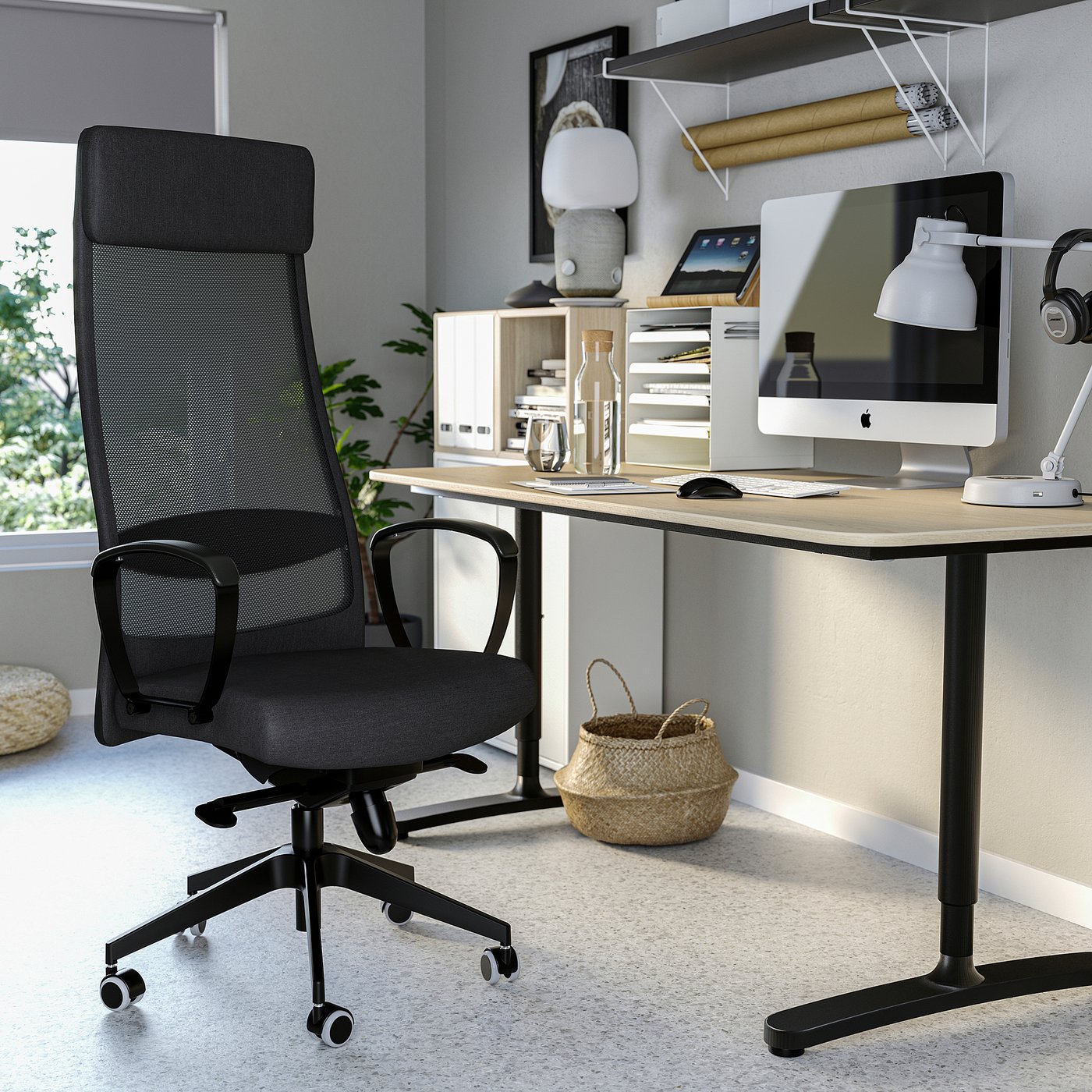 IKEA オフィスチェア MARKUS マルクス デスクチェア MARKUS マルクス オフィスチェア, ヴィースレ ダークグレー - IKEA