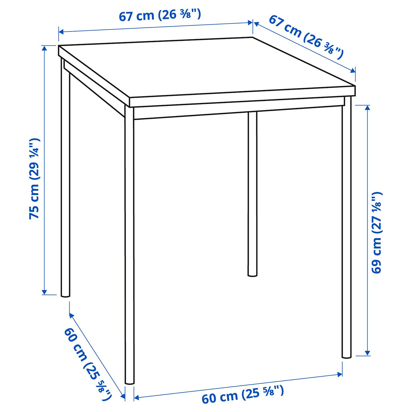 SANDSBERG サンドスベリ テーブル, ブラック, 67x67 cm - IKEA