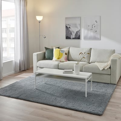 SPENTRUP 스펜트루프 장모러그, 라이트그레이-터쿼이즈/도트, 160x230 cm