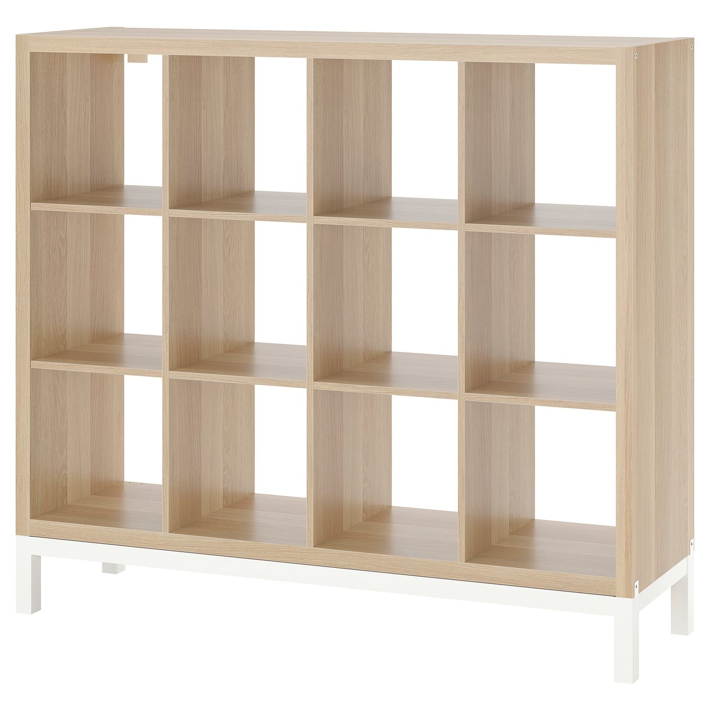 IKEA カラックス　オーク　2✖️4マス KALLAX カラックス シェルフユニット 下部フレーム付き, 扉2枚