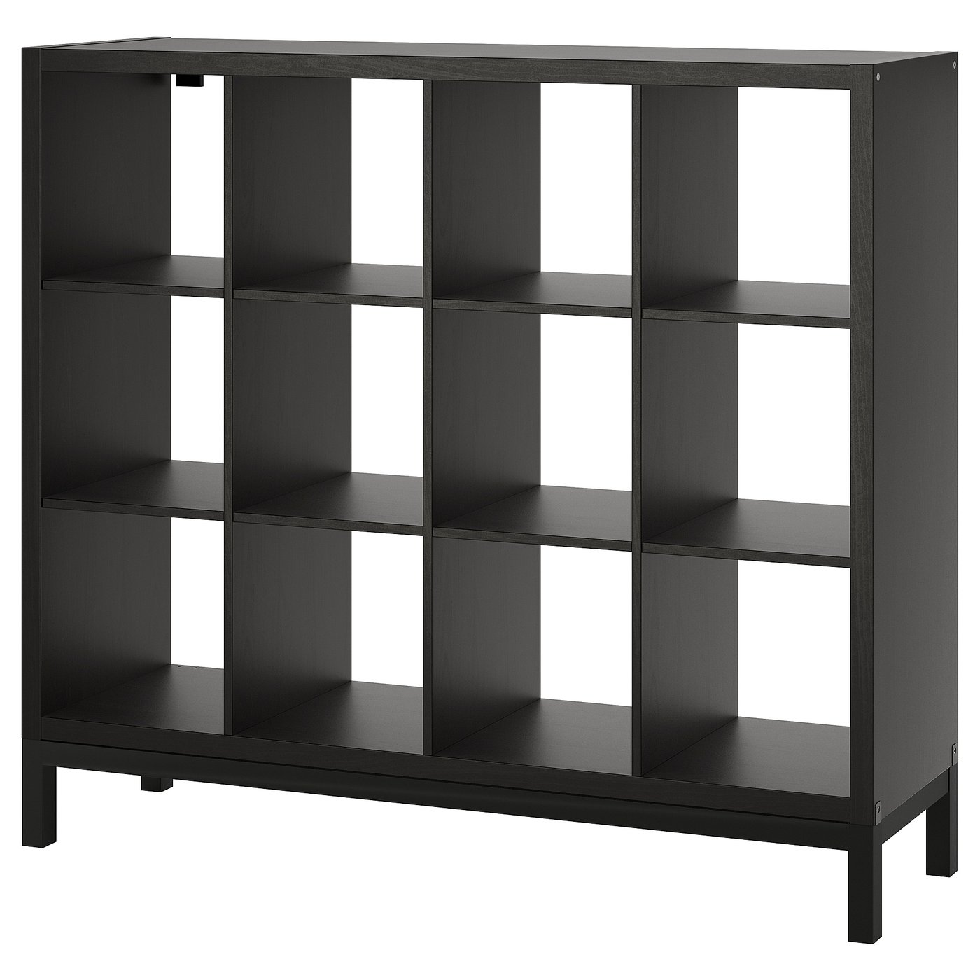 【購入前にコメント】IKEA イケア カラックス ブラック 扉 シェルフ 棚家具 KALLAX カラックス シェルフユニット, ブラックブラウン, 77x147