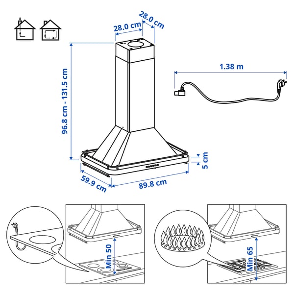 Illustration with measurements for the product: OMNEJD.