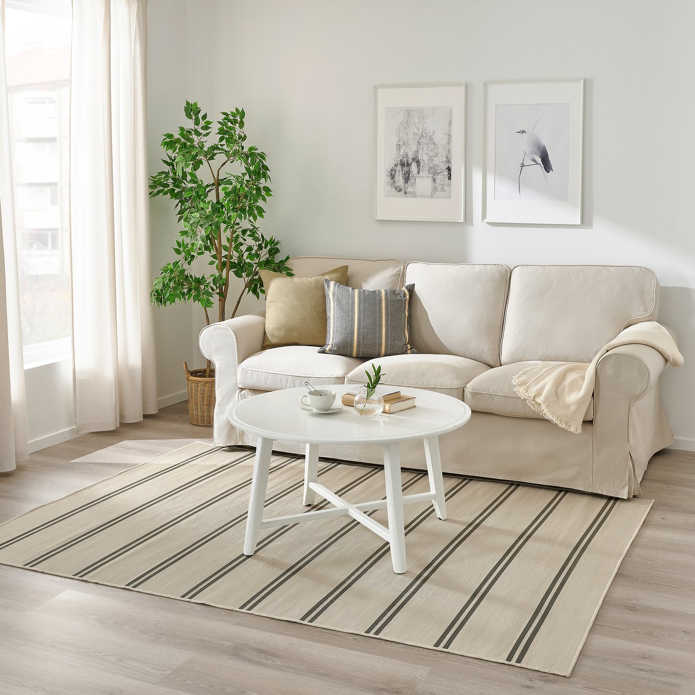 IKEA イケア ラグ 200x300 オフホワイト fullmakt-rug-flatwoven-in-