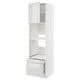 A white METOD kitchen cabinet with a glossy finish, featuring a drawer and adjustable shelves.