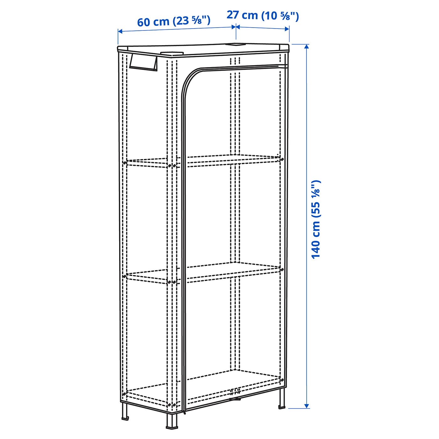 ヒュッリス IKEA 組み立て済み HYLLIS ヒュッリス シェルフユニット, 室内/屋外用 亜鉛メッキ