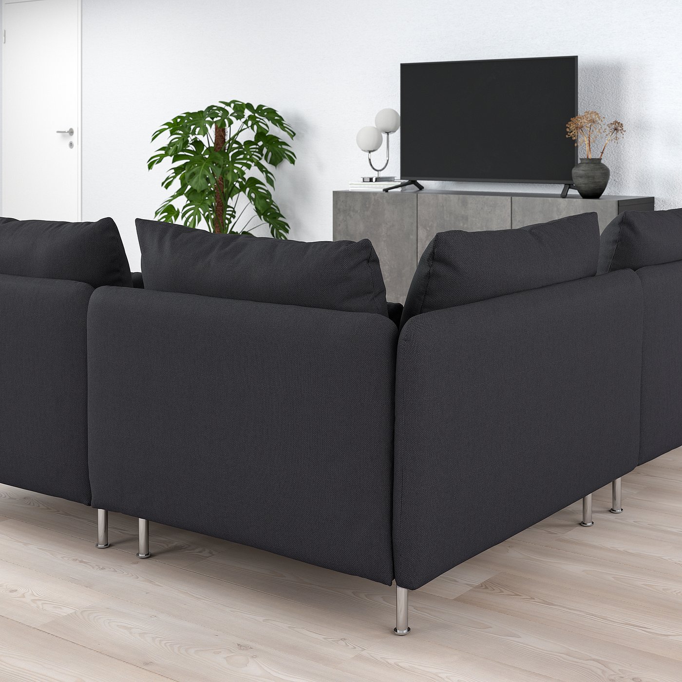 【Yelm】IKEA SÖDERHAMN コンパクトソファ ダークグレー SÖDERHAMN ソーデルハムン コーナーソファ、4人掛け, オープン
