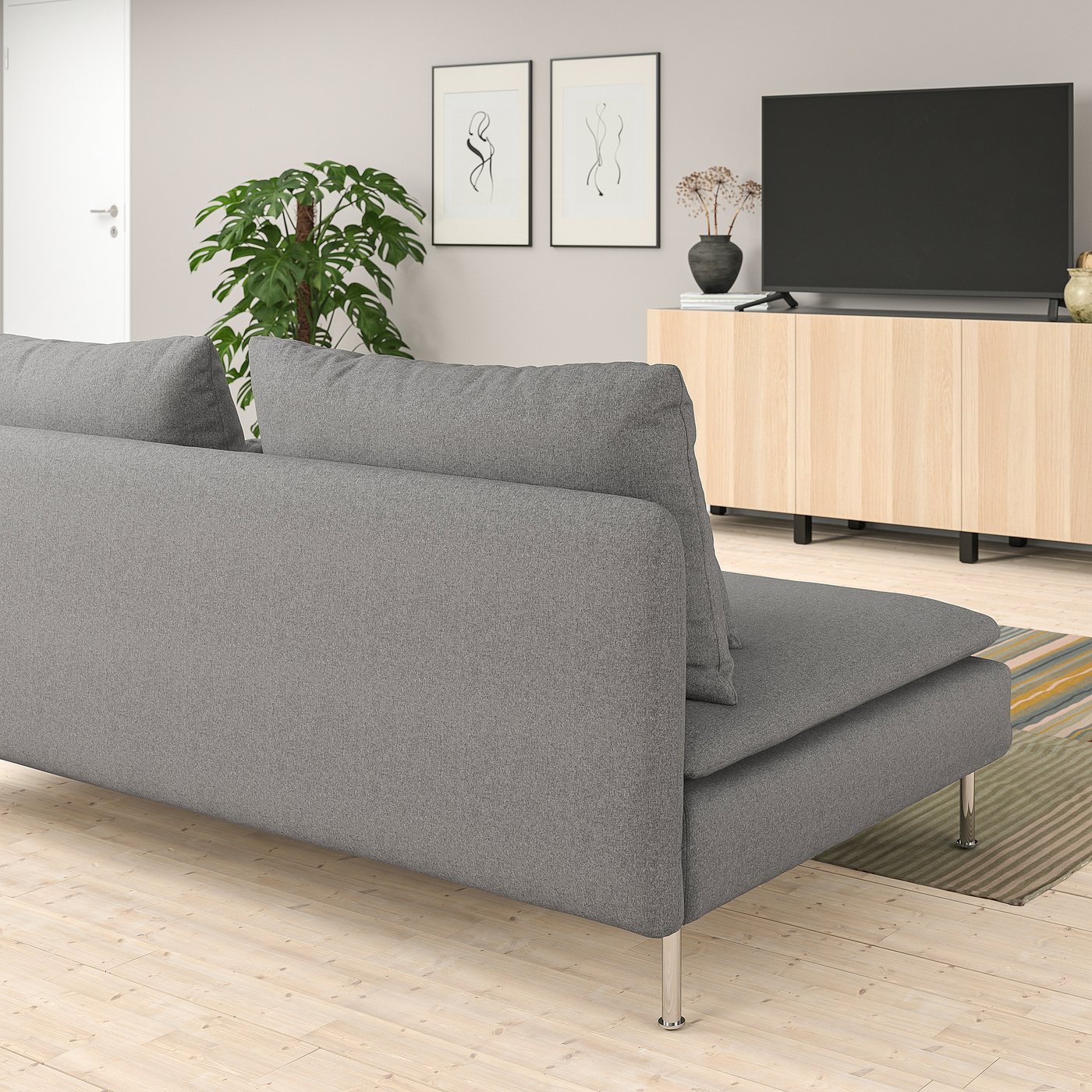 美品　IKEA ソーデルハムン　ダークグレー　3人掛け SÖDERHAMN ソーデルハムン 3人掛けソファセクション, フリード