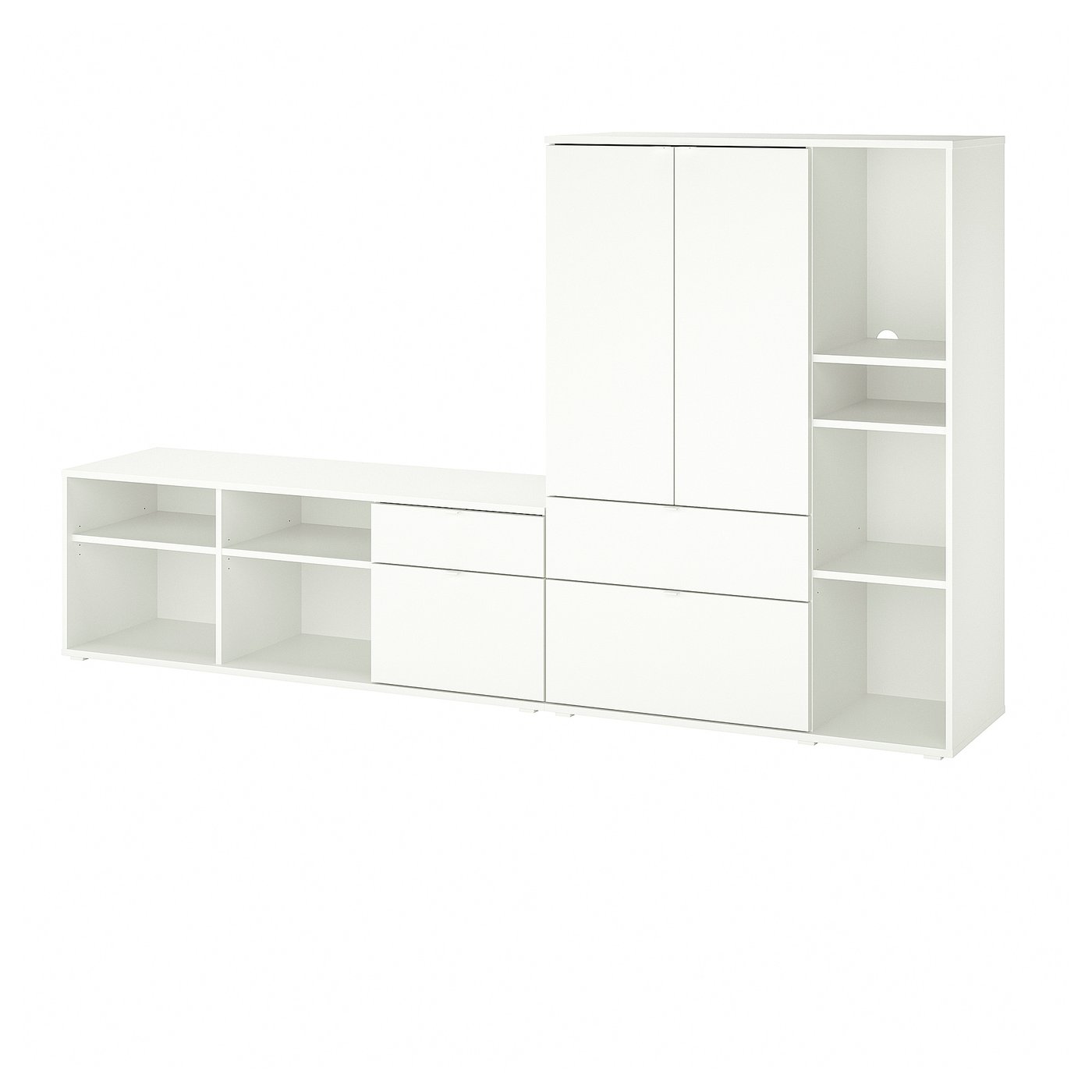 完成品　IKEA キャビネット VIHALS ヴィーハルス 白　イケア VIHALS ヴィーハルス キャビネット ガラス引き戸付き, ホワイト
