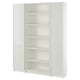 White BILLY bookcase with glass doors, clean and minimalist design.