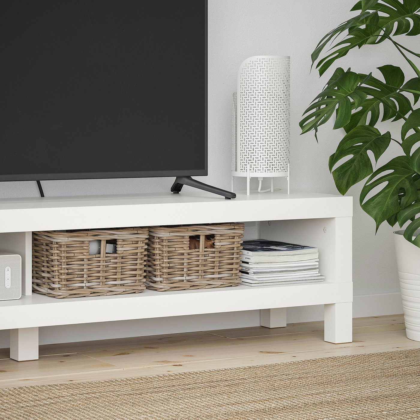 北大前! 札幌 引取 IKEA/イケア ローボード テレビ台 収納 ホワイト×ブラウン 家具 インテリア 北大前! 札幌 引取 IKEA/イケア ローボード テレビ台 収納