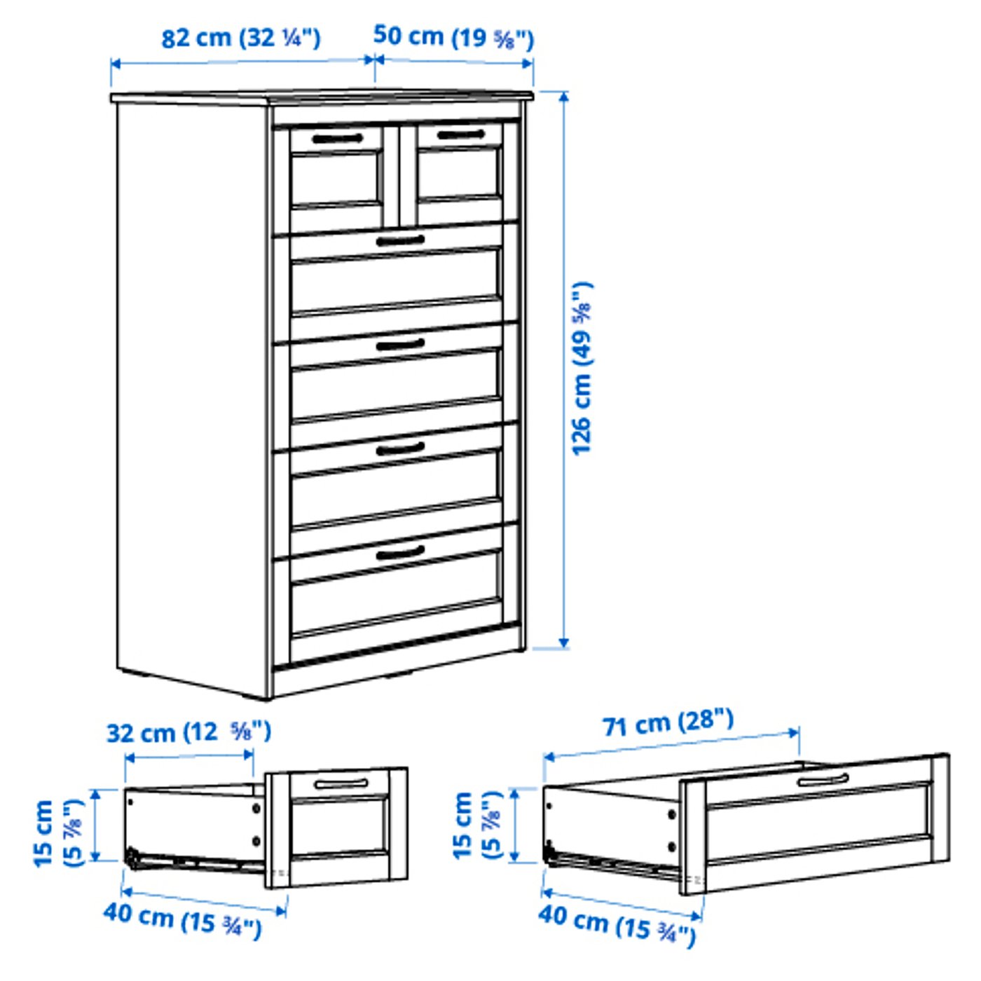 IKEAのチェスト MALM：チェスト（引き出し×4）ホワイトステインオーク